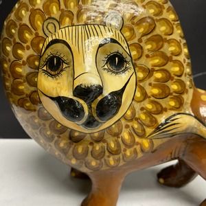 Sergio Bustamante signed Lion papier-mâché MCM